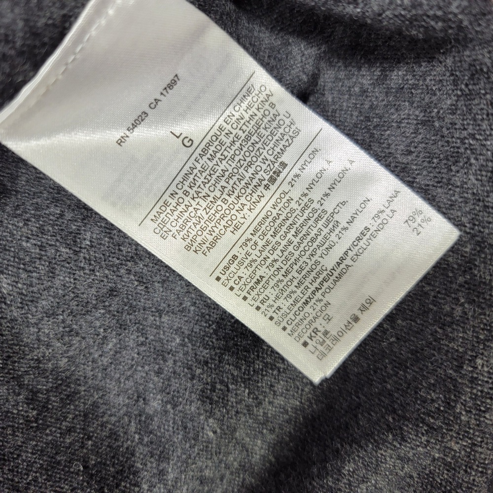 Banana Republic Mens Gray Merino Wool Blend Button Mock Neck Sweater - Picture 4 of 5